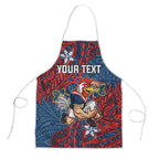 Personalised Sydney Roosters Apron Polynesian Tribal Pattern With Rugby Rooster Mascot Art
