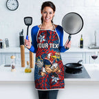 Personalised Sydney Roosters Apron Polynesian Tribal Pattern With Rugby Rooster Mascot Art