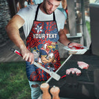 Personalised Sydney Roosters Apron Polynesian Tribal Pattern With Rugby Rooster Mascot Art