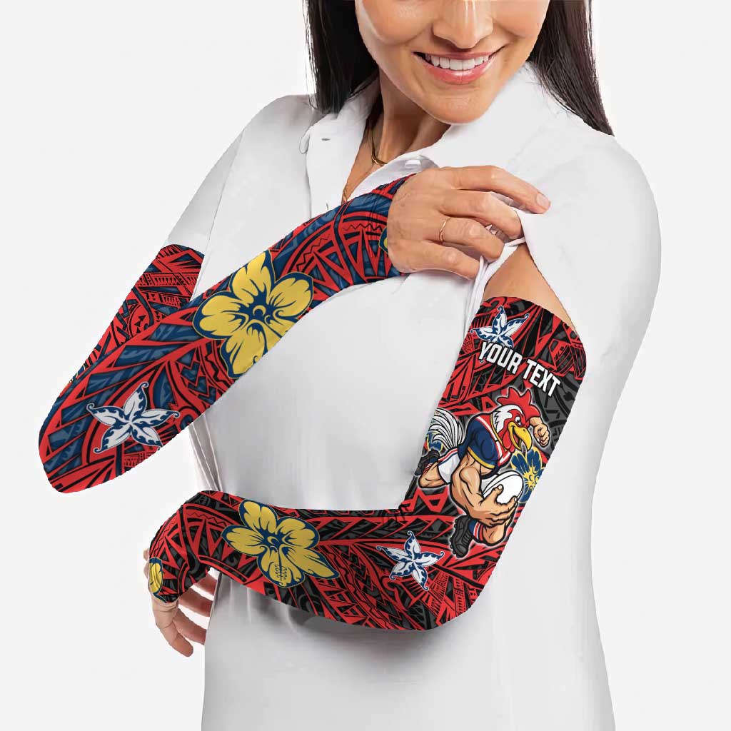 Personalised Sydney Roosters Arm Sleeves Polynesian Tribal Pattern With Rugby Rooster Mascot Art