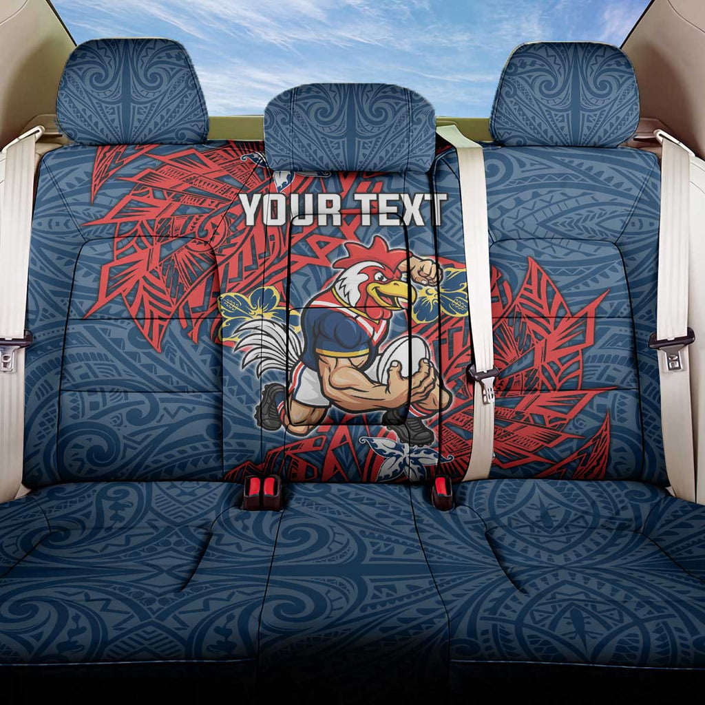 Personalised Sydney Roosters Back Car Seat Cover Polynesian Tribal Pattern With Rugby Rooster Mascot Art