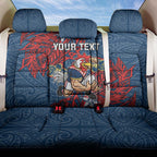 Personalised Sydney Roosters Back Car Seat Cover Polynesian Tribal Pattern With Rugby Rooster Mascot Art