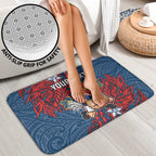 Personalised Sydney Roosters Bathroom Set Polynesian Tribal Pattern With Rugby Rooster Mascot Art