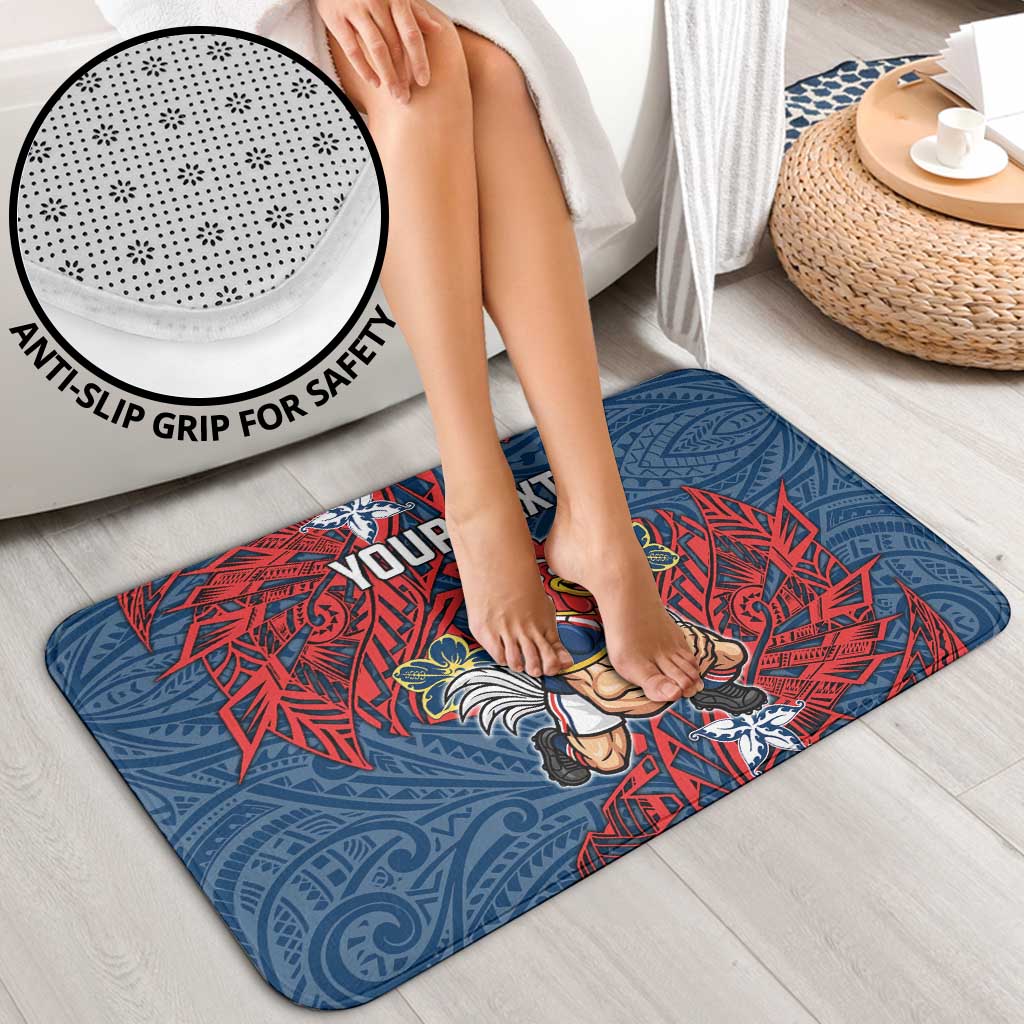 Personalised Sydney Roosters Bathroom Set Polynesian Tribal Pattern With Rugby Rooster Mascot Art