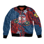 Personalised Sydney Roosters Bomber Jacket Polynesian Tribal Pattern With Rugby Rooster Mascot Art