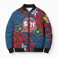 Personalised Sydney Roosters Bomber Puffer Jacket Polynesian Tribal Pattern With Rugby Rooster Mascot Art