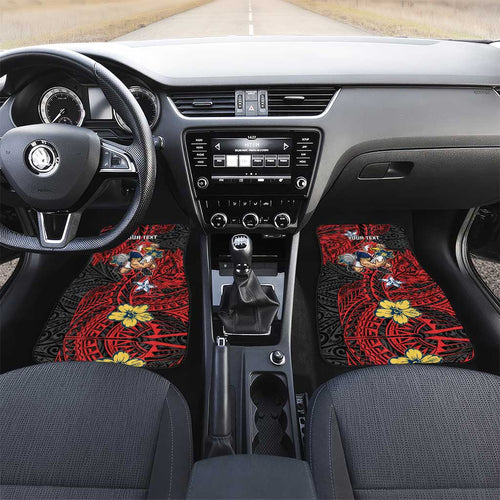 Personalised Sydney Roosters Car Mats Polynesian Tribal Pattern With Rugby Rooster Mascot Art