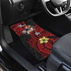 Personalised Sydney Roosters Car Mats Polynesian Tribal Pattern With Rugby Rooster Mascot Art