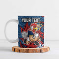 Personalised Sydney Roosters Ceramic Mug Polynesian Tribal Pattern With Rugby Rooster Mascot Art