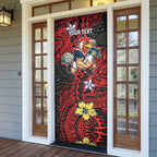 Personalised Sydney Roosters Door Cover Polynesian Tribal Pattern With Rugby Rooster Mascot Art