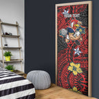 Personalised Sydney Roosters Door Cover Polynesian Tribal Pattern With Rugby Rooster Mascot Art