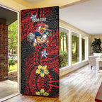 Personalised Sydney Roosters Door Cover Polynesian Tribal Pattern With Rugby Rooster Mascot Art