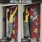 Personalised Sydney Roosters Door Cover Polynesian Tribal Pattern With Rugby Rooster Mascot Art