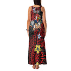 Personalised Sydney Roosters Family Matching Tank Maxi Dress and Hawaiian Shirt Polynesian Tribal Pattern With Rugby Rooster Mascot Art