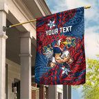 Personalised Sydney Roosters Garden Flag Polynesian Tribal Pattern With Rugby Rooster Mascot Art