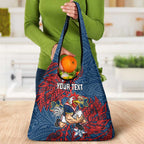 Personalised Sydney Roosters Grocery Bag Polynesian Tribal Pattern With Rugby Rooster Mascot Art