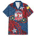 Personalised Sydney Roosters Hawaiian Shirt Polynesian Tribal Pattern With Rugby Rooster Mascot Art