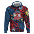 Personalised Sydney Roosters Hoodie Polynesian Tribal Pattern With Rugby Rooster Mascot Art