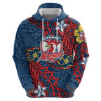 Personalised Sydney Roosters Hoodie Polynesian Tribal Pattern With Rugby Rooster Mascot Art