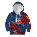Personalised Sydney Roosters Kid Hoodie Polynesian Tribal Pattern With Rugby Rooster Mascot Art