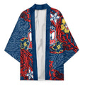 Personalised Sydney Roosters Kimono Polynesian Tribal Pattern With Rugby Rooster Mascot Art