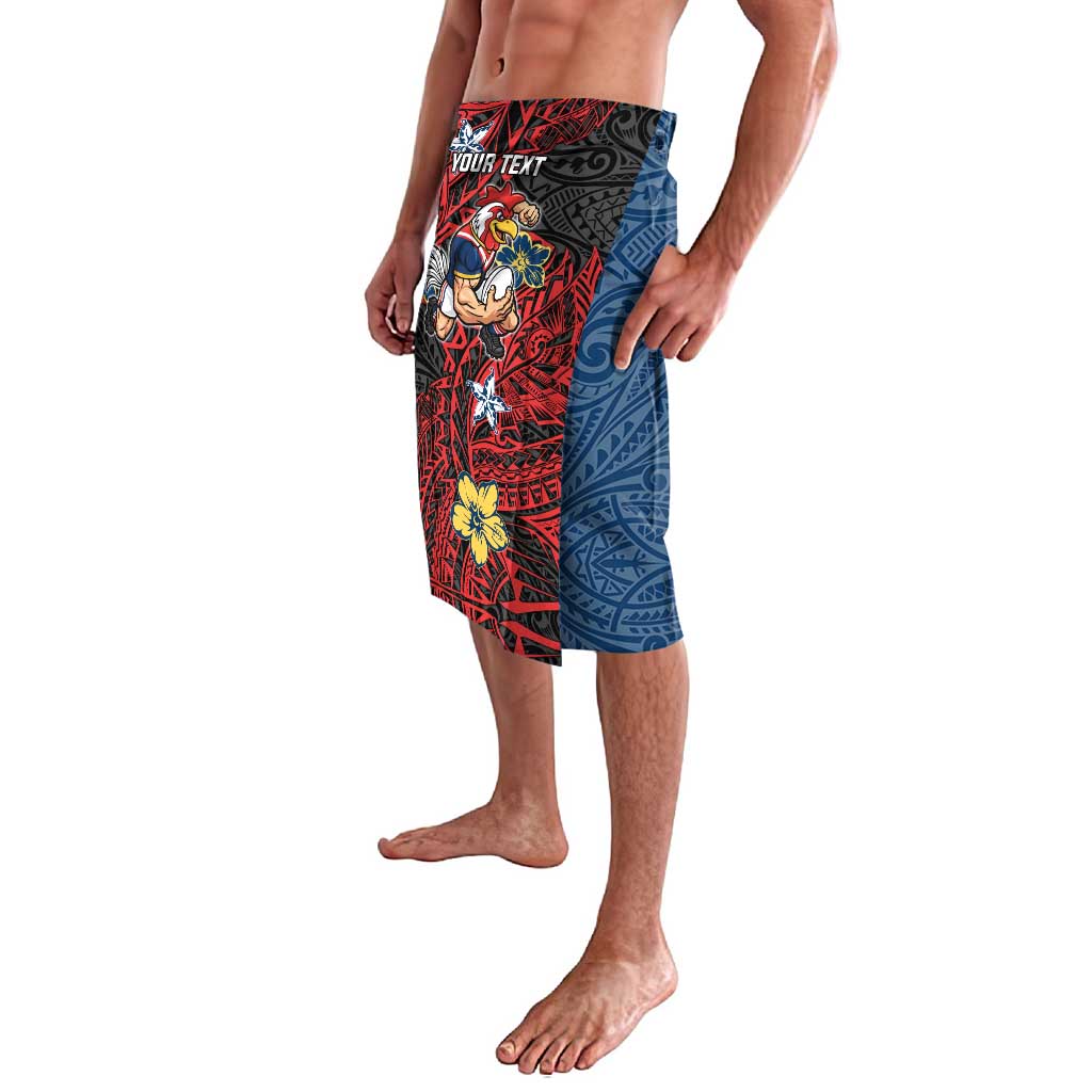 Personalised Sydney Roosters Lavalava Polynesian Tribal Pattern With Rugby Rooster Mascot Art