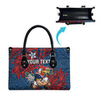 Personalised Sydney Roosters Leather Bag Polynesian Tribal Pattern With Rugby Rooster Mascot Art