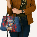 Personalised Sydney Roosters Leather Bag Polynesian Tribal Pattern With Rugby Rooster Mascot Art
