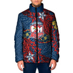 Personalised Sydney Roosters Padded Jacket Polynesian Tribal Pattern With Rugby Rooster Mascot Art