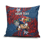 Personalised Sydney Roosters Pillow Cover Polynesian Tribal Pattern With Rugby Rooster Mascot Art