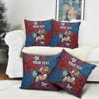 Personalised Sydney Roosters Pillow Cover Polynesian Tribal Pattern With Rugby Rooster Mascot Art