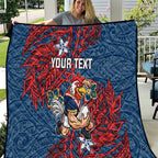 Personalised Sydney Roosters Quilt Polynesian Tribal Pattern With Rugby Rooster Mascot Art