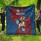 Personalised Sydney Roosters Quilt Polynesian Tribal Pattern With Rugby Rooster Mascot Art