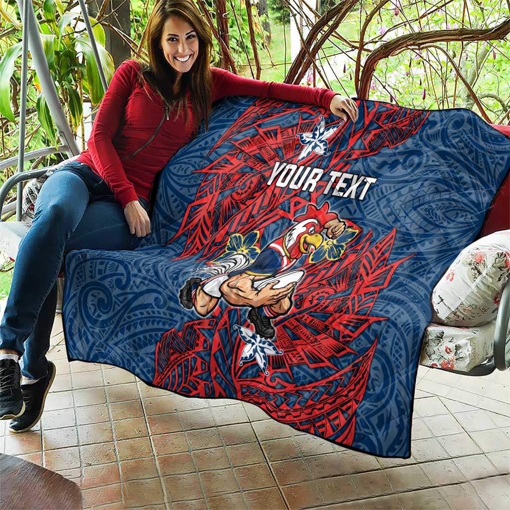 Personalised Sydney Roosters Quilt Polynesian Tribal Pattern With Rugby Rooster Mascot Art
