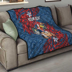 Personalised Sydney Roosters Quilt Polynesian Tribal Pattern With Rugby Rooster Mascot Art