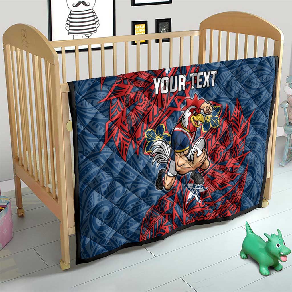 Personalised Sydney Roosters Quilt Polynesian Tribal Pattern With Rugby Rooster Mascot Art
