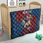 Personalised Sydney Roosters Quilt Polynesian Tribal Pattern With Rugby Rooster Mascot Art