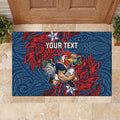 Personalised Sydney Roosters Rubber Doormat Polynesian Tribal Pattern With Rugby Rooster Mascot Art