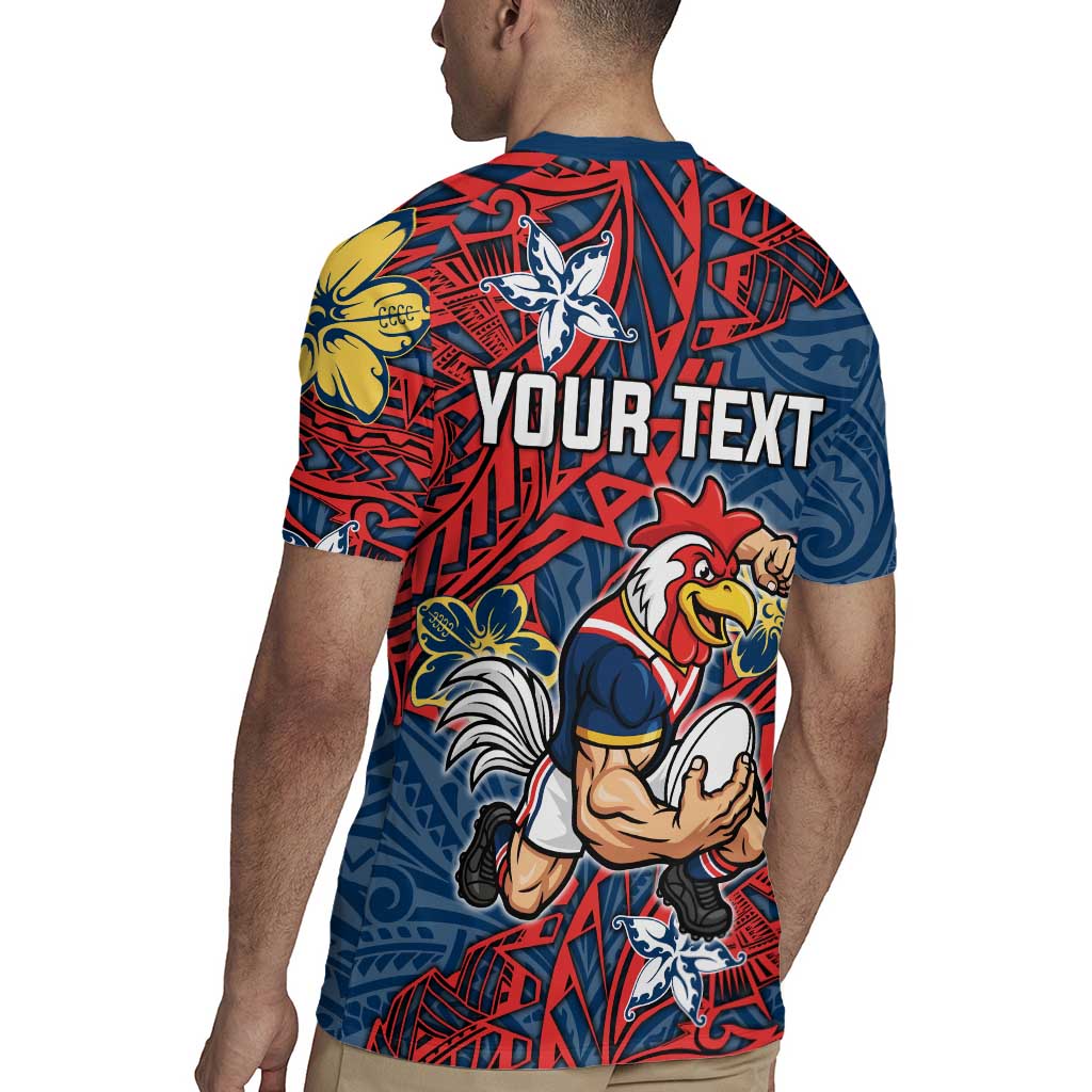 Personalised Sydney Roosters Rugby Jersey Polynesian Tribal Pattern With Rugby Rooster Mascot Art