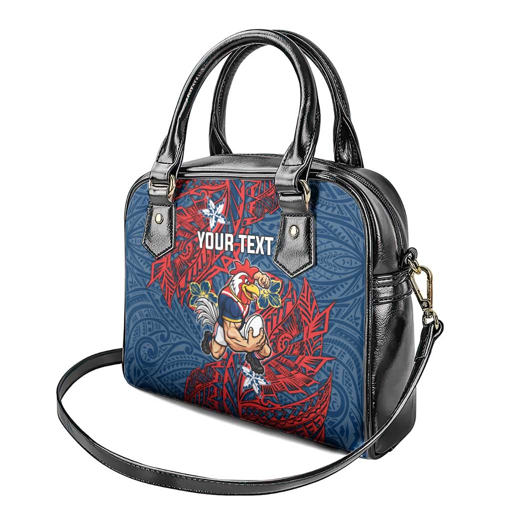 Personalised Sydney Roosters Shoulder Handbag Polynesian Tribal Pattern With Rugby Rooster Mascot Art