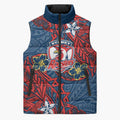 Personalised Sydney Roosters Sleeveless Puffer Jacket Polynesian Tribal Pattern With Rugby Rooster Mascot Art