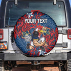 Personalised Sydney Roosters Spare Tire Cover Polynesian Tribal Pattern With Rugby Rooster Mascot Art