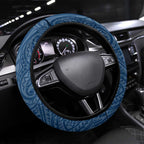 Sydney Roosters Steering Wheel Cover Polynesian Tribal Pattern With Rugby Rooster Mascot Art