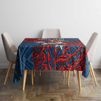 Personalised Sydney Roosters Tablecloth Polynesian Tribal Pattern With Rugby Rooster Mascot Art