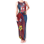 Personalised Sydney Roosters Tank Maxi Dress Polynesian Tribal Pattern With Rugby Rooster Mascot Art