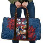 Personalised Sydney Roosters Travel Bag Polynesian Tribal Pattern With Rugby Rooster Mascot Art