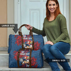 Personalised Sydney Roosters Travel Bag Polynesian Tribal Pattern With Rugby Rooster Mascot Art