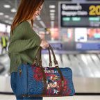Personalised Sydney Roosters Travel Bag Polynesian Tribal Pattern With Rugby Rooster Mascot Art