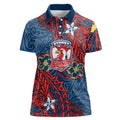 Personalised Sydney Roosters Women Polo Shirt Polynesian Tribal Pattern With Rugby Rooster Mascot Art