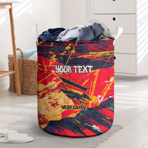 Personalized Adelaide Crows Laundry Basket Australian Graffiti Paint Splatter - Abstract Geometric